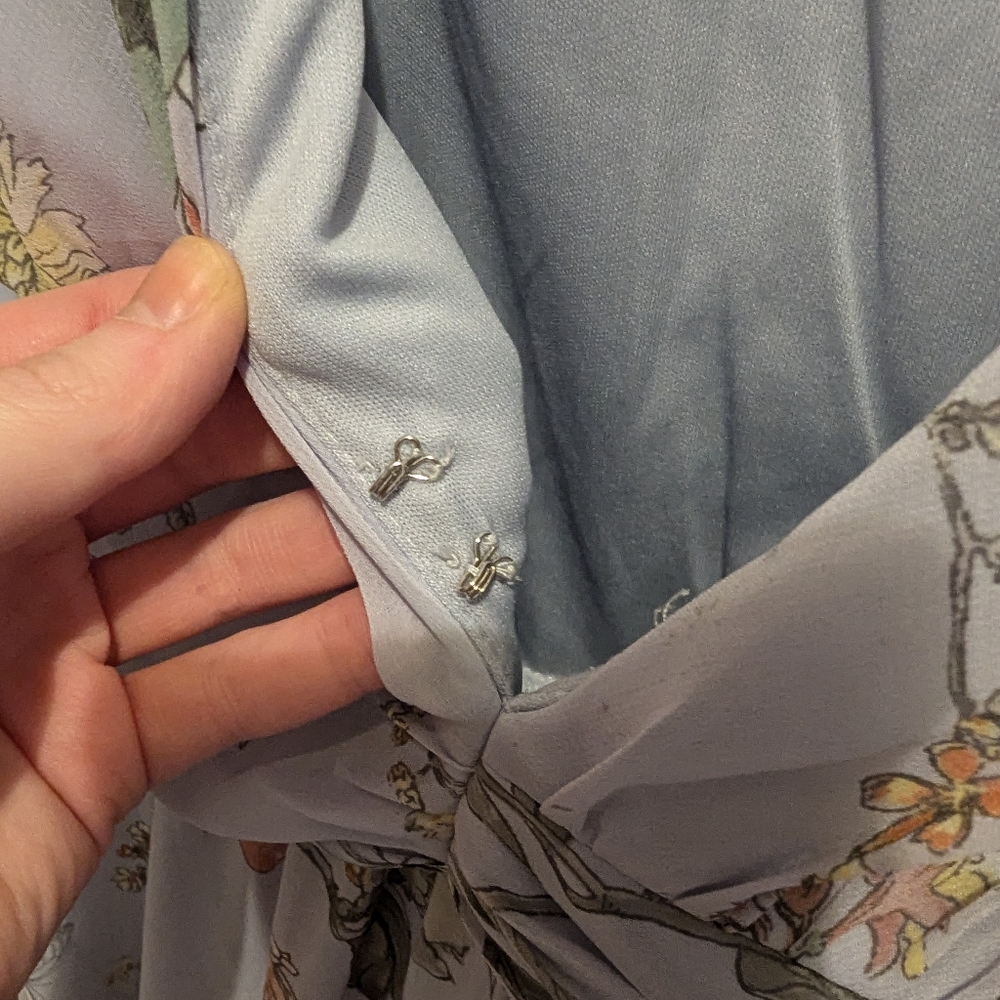 After Six Dessy Collection Baby Blue Floral Butterfly Formal Dress Wedding Guest - Picture 8 of 16